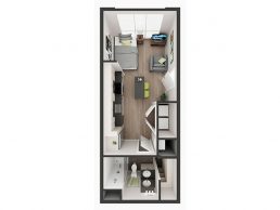 0-bedroom floor plan image
